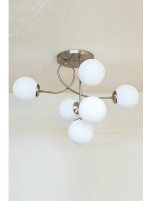 Normadia Modern 6'lı Camlı Krom Avize, Salon, Mutfak ve Yatak Odası Için Şık Tasarım