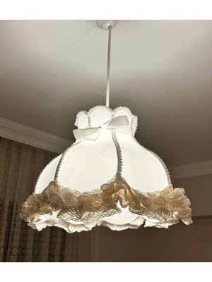 Normadia Ponponlu Beyaz Avize, Minimal Tasarım, Yumuşak Işık, Huzurlu Atmosfer