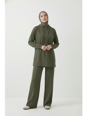 Foremia Kapşonlu Ön Parçalı Pantolonlu Takım-Haki