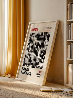 Fuart.Co Yatay Çizgiler Yayoi Kusama Japon Sanatı Dijital Baskı Poster (Çerçevesiz) Jpfu