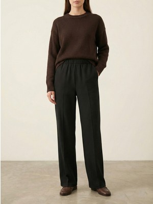 Foremia Düz Paça Atlas Pantolon-Siyah