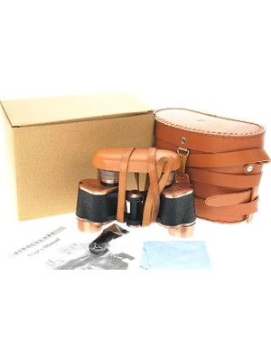 Pazarcan Baigish 6X24 Orjinal Deri Çantalı Prinç Kaplama Subay Dürbünü – Su Geçirmez – Artıkıl Özellikli Rus