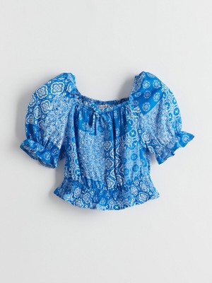 Lc Waikiki Yeni Sezon Kare Yaka Kız Çocuk Crop Bluz