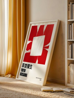 Fuart.Co Kırmızı Patlama Yayoi Kusama Japon Sanatı Dijital Baskı Poster (Çerçevesiz) Jpfu