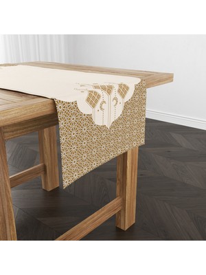 Filamente Ramazan Runner / Ramadan Desen / Leke Tutmaz - Yıkanabilir Mikropetek Kumaş 140X40