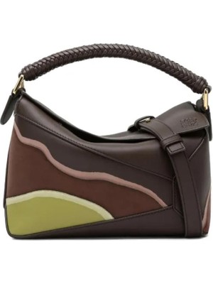 Loewe Puzzle Örgülü Saplı Panelli Alışveriş Çantası , Loewe Puzzle Small Kadın Deri Çanta