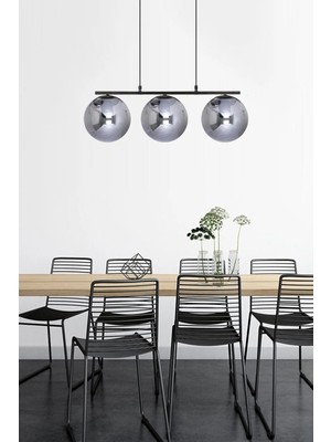 Normadia Modern 3'lü Füme Glop Camlı Sarkıt Avize, Sezar Salon ve Yatak Odası Için