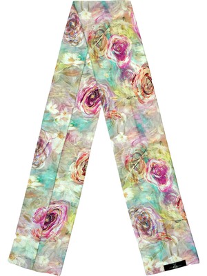 Feu De Elu Foulard Marguerite Desenli Saten Fular