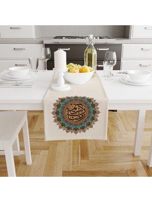 Filamente Ramazan Runner / Ramadan Desen / Leke Tutmaz - Yıkanabilir Mikropetek Kumaş 140X40