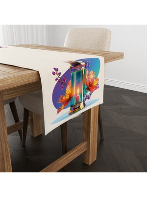 Filamente Ramazan Runner / Ramadan Desen / Leke Tutmaz - Yıkanabilir Mikropetek Kumaş 140X40