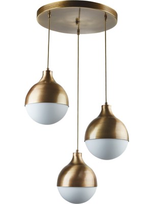 Normadia Modern Beyaz Camlı Sarkıt Avize, Salon, Mutfak ve Yatak Odası Için 3 Lü Set