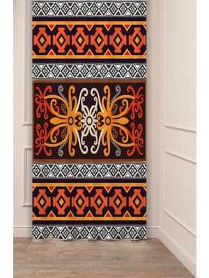 Greendecor Otantik, Anadolu, Etnik Desenli Özel Tasarım Dijital Baskılı (Tek Kanat) Modern Şık Fon Perde
