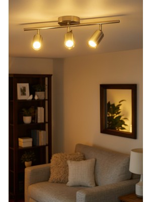 Normadia Şık 3'lü Gri Spot Aydınlatma Seti, Modern Salon, Mutfak ve Banyo Dekoru