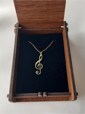 Kadın 925 Ayar Gümüş Sol Anahtarı Kolye