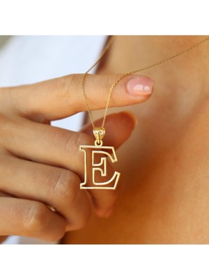 Unisex 925 Ayar Gümüş Kişiye Özel Harfli Kolye