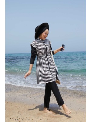 Md Boydan Fermuarlı Beli Ayarlanabilir Tesettür Mayo -132