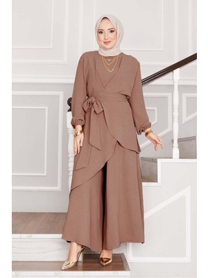 ZNK Salaş Kalıp Aerobin Tesettür  İkili Takım Latte