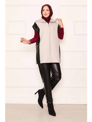 Md Kapitone Deri Kombine İkili Takım Bej