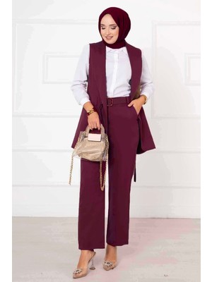 HP Yandan Bağlamalı Yelek Takım Bordo