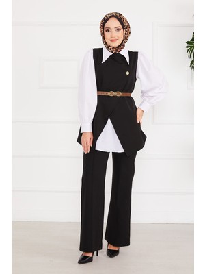 Md Kemerli Yelekli Tesettür İkili Takım -2