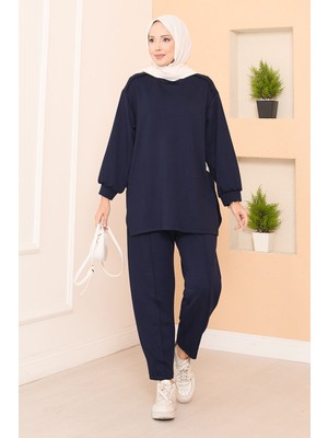 Md Asimetrik Yırtmaçlı Arma Detaylı Oyşo İkili Takım Lacivert