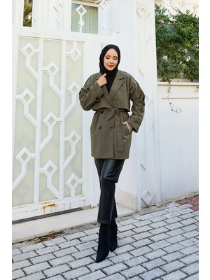 Md Astarlı Premium Trençkot Haki