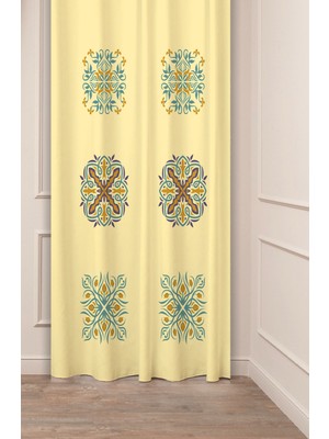 Greendecor Otantik, Anadolu, Etnik,bohem Desenli Özel Tasarım Dijital Baskılı (Tek Kanat) Modern Şık Fon Perde