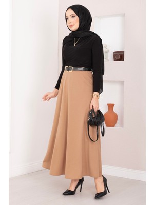 MDS Mevlana Tesettür Etek Camel