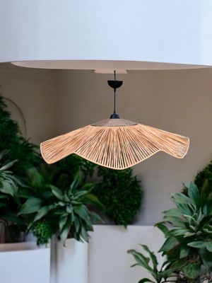 Normadia Bohem Avize 65X65CM, Rüstik, Jüt, Doğal, Hasır, Coffee Işık Tarzı Aydınlatma