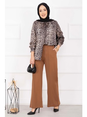 MDS Önü Çimalı Cep Detaylı Pantolon Taba