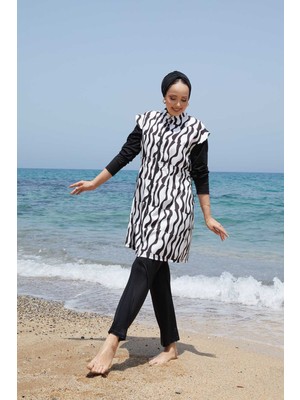 Md Boydan Fermuarlı Beli Ayarlanabilir Tesettür Mayo -131