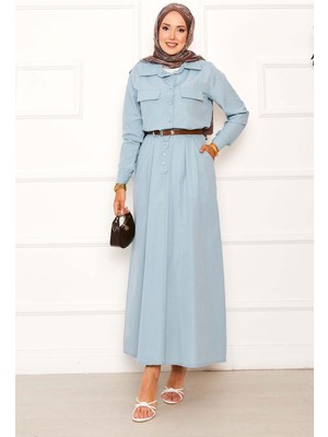 Md Cep Detaylı Etekli İkili Takım Su Yeşili