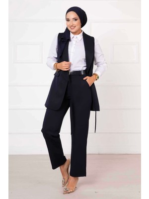 HP Yandan Bağlamalı Yelek Takım Lacivert