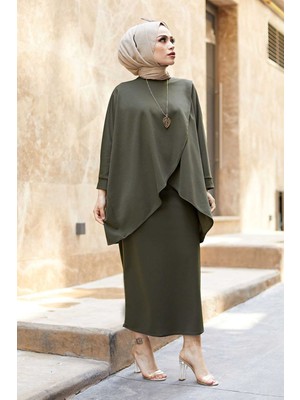 Mdı Etek ve Tunik Ikili Kombin Haki