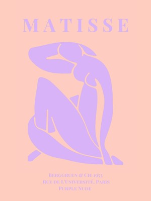 Fuart.Co Pembe Mor Matisse Serisi Dijital Baskı Poster (Çerçevesiz)