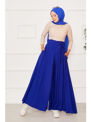 Cvn Kuşak Detaylı Etek Pantolon Saks