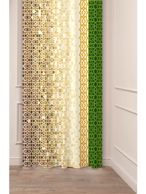 Greendecor Otantik, Anadolu, Etnik Desenli Özel Tasarım Dijital Baskılı (Tek Kanat) Modern Şık Fon Perde