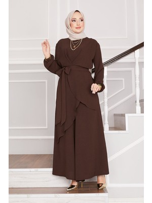 HL Salaş Kalıp Aerobin Tesettür İkili Takım Kahve