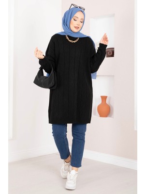 RAF Baklava Örgü Triko Tunik Siyah