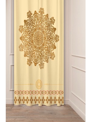 Greendecor Mandala Hippi Yoga Meditasyon Etnik Antika Desenli Dijital Baskılı (Tek Kanat) Modern Şık Fon Perde