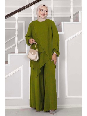 Md Asimetrik Kesim Aerobin Tesettür İkili Takım Yağ Yeşil