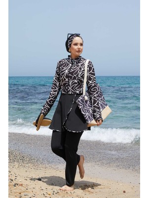 Md Önden Yarım Fermuarlı Eteği Allerli Tesettür Mayo -141