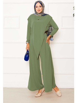 Ozk Önü Asimetrik Detaylı Sandy İkili Takım Mint