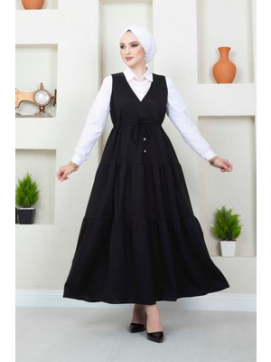Md Fırfırlı Scuba Tesettür Jile Siyah