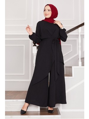 HL Salaş Kalıp Aerobin Tesettür İkili Takım Siyah