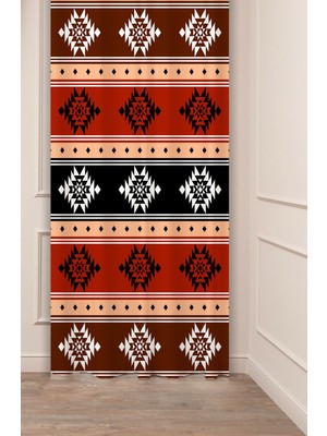 Greendecor Otantik, Anadolu, Etnik Desenli Özel Tasarım Dijital Baskılı (Tek Kanat) Modern Şık Fon Perde