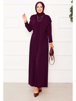 Ozk Önü Asimetrik Detaylı Sandy İkili Takım Mor