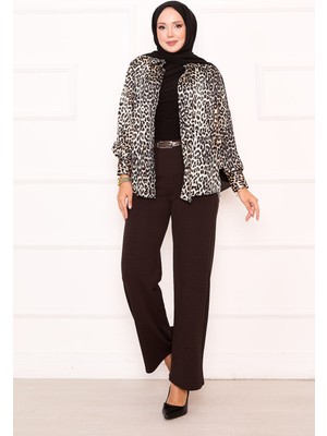 MDS Pens Detaylı Palazzo Pantolon Kahve