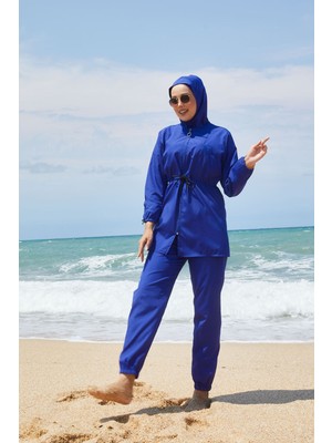 SVS Boydan Fermuarlı Kolları Ayarlanabilir Tesettür Mayo Saks