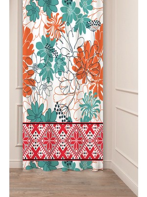 Greendecor Otantik, Anadolu, Etnik Desenli Özel Tasarım Dijital Baskılı (Tek Kanat) Modern Şık Fon Perde